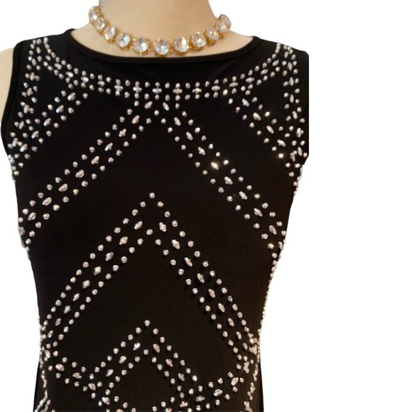 JESSICA Studded Dress Size 8 A Line Stretchy Black - Picture 6 of 11